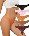 UGDUCK Seamless Thongs for Women, No Show Thongs Panties Breathable Seamless Sexy Underwear for Women 5 Pack @ $10.49
