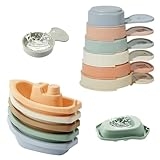 BYKASIST Mold-Free Bath Toys for Toddlers 1-3& Babies 6-12 Months|11PCS Stackable Boats, Numbered Spoons Non-Toxic Bathtub Toys for Water Table, Pool Play @ $4.99