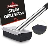 XUDAKAIXIN Grill Brush Bristle Free.Upgraded Steam Grill Brush for Water Activated Design.Unique Aramid Fiber pad for Cast Iron/Stainless-Steel Grates,Safe Grill Brush for Outdoor Grill