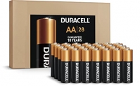 Duracell Coppertop AA Batteries 28 Count Pack Double A Battery with Long-Lasting Power for Household and Office Devices (Ecommerce Packaging) @ $11.19