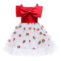 Flower Girl Dresses Sleeveless Bowknot Tulle Tutu Princess Dress Wedding Birthday Party Special Occasion Formal Prom Red 3T @ $7.60