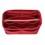 OMYSTYLE Red Mini Organizer Insert, Felt Tote Bag Organizer Insert with 5 Sizes, Handbag Dividers for Inside Purse, Compatible with Longchamp, Neverful, Speedy and More