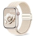 EVIE BAND Braided Stretchy Loop with Magnetic Clasp Compatible with Apple Watch Band for Women Men 38mm 40mm 41mm 42mm 44mm 45mm 49mm, Sport Nylon Strap for iWatch Series 10 9 8 7 6 5 4 3 2 Ultra SE