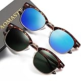 AOMASTE Sunglasses Men/Mens Polarized Sunglasses for Men Women,Classic Semi-Rimless Sun Glasses for Driving Fishing 100% UV400 Protection, A-leopard+leopard Blue @ $7.99