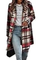 PRETTYGARDEN Women Plaid Shacket Jacket Trendy Fall Casual Button Wool Blend Tartan Trench Coat Winter Clothing with Pockets (Red,X-Large) @ $19.99