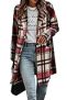 PRETTYGARDEN Women Plaid Shacket Jacket Trendy Fall Casual Button Wool Blend Tartan Trench Coat Winter Clothing with Pockets (Red,X-Large) @ $19.99