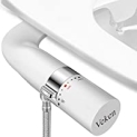 Veken Non-Electric Dual Nozzle Ultra-Slim Bidet (Silver and White) @ $22.96