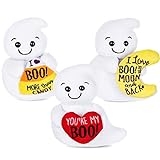 My OLi 6” Plush Halloween Ghost Stuffed Halloween Toys Pack of 3 Sitting Plush Dolls with Heart/Candy Corn/Moon Halloween Ornaments Party Gift for Kids Boys Girls @ $10.00