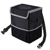 car trash can leak proof ,car garbage can with Lid,2.5 Gallons car trash bin, Yeefeoch black car trash bag for All vehicle trash can