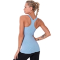 Women Seamless Workout Tank Tops Ribbed Gym Athletic Camisole with Built in Bra (Ice Blue @ $7.00