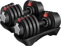 Yaheetech Adjustable Dumbbell Set 40lbs Pair of Adjustable Dumbbells Fast Adjust Dumbbell Weight Set of 2 with Anti-Slip Handle and Tray for Men/Women Home Gym Full Body Strength Training Equipment @ $159.99