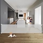 122 Inch Retractable Baby Gates Extra Wide Dog Gate for Large Openings Retractable Dog Gate Indoor Outdoor Retractable Baby Gate Long Baby Gate for Doorways Stair Gates for Kids or Pets, Light Gray @ $34.64