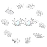 NEWITIN 11 Pairs 925 Sterling Silver Stud Earrings for Girls Hypoallergenic Earrings Unicorn Earrings Animals Earrings Cute Small Stud Earrings for Girls Women @ $4.99