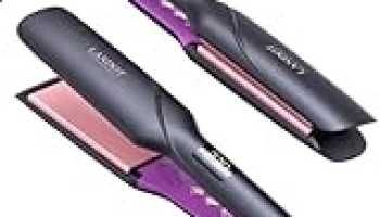 LANDOT Wide Flat Iron Hair Straightener for Fast Styling Thick/Long/Coarse Hair: 1-3/4 Inch Ceramic Straightener for Less Frizz, Smoother Shinier Results – Dual Voltage & 12 Temp Setting 250-450F @ $10.62