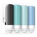 Redfly Travel Bottles for Toiletries, Tsa Approved 3oz Travel Size Containers, Leak Proof Silicone Travel Containers for Toiletries, BPA Free Refillable Travel Accessories for Shampoo Conditioner Gray @ $6.49 ($1.62 / Count)
