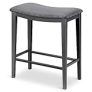 KATDANS Grey Bar Stool Counter Height 24 Inches Backless Barstool for Kitchen Counter Modern Saddle Stool Velvet Nailhead Upholstered Stool, KS718PN, 1Pc @ $47.99