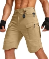 Griopex Men’s Tactical Cargo Shorts Multi Pockets Work Hiking Shorts for Men Durable Outdoor Camping Travel Fishing Casual(Khaki Large) @ $15.84