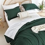 weigelia Queen Comforter Set Boho Bed Comforter Set 7PC Emerald Green Comforters Queen Bed in a Bag Soft Microfiber Comforter with Pillow Shams Fitted Sheet Flat Sheet Bedding Set for All Season @ $39.99