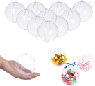 Clear Plastic Fillable Christmas DIY Craft Ball Ornament – Pack of 10 @ $4.35