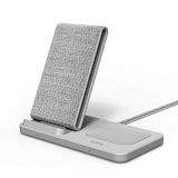 iOttie iON Wireless Duo 10W Stand + 10W Pad Qi-Certified Charger Compatible with iPhone and Samsung Galaxy | Includes Power Cable & Adapter | Light Grey