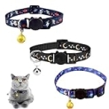 3PCS Breakaway Cat Collar with Bell, Adjustable Cute Kitten Safety Collar with Moon Star for Boy & Girl @ $3.49 ($3.49 / Count)