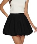 Casly Lamiit Mini Bubble Skirt for Women Black Puffy Hem Balloon Skorts High Waisted 2025 Trendy Ladies Casual Going Out Shorts M @ $8.99