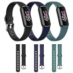 3 Pack Luxe Bands Compatible with Fitbit luxe Band Sport Watch Wrist Strap for Men Women, Luxe Silicone Watch Strap Bracelet Wristband Bands Replacement Accessories with Metal Buckle Large Size Band @ $4.99