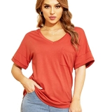 Hellopopgo Womens T Shirts Short Sleeve Loose Tee Tops Casual V Neck Tshirts (Medium @ $11.99