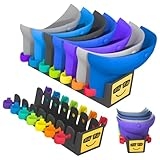 BRUBEQO Hat Organizer Hat Rack Stand 2-Pack,Hold Up to 14 Caps,Rainbow Hands Baseball Cap Organizer Holder,Non-Wall Storage with Smiling Face, Anti-Slip Base for Desktop/Closet (Organizador)