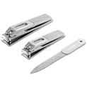 IBUNEERLY Manicure Set, Fingernail & Toenail Cutters with Travel Tin Case, Professional Manicure Tools for Thick Nail & Ingrown Nail, Nail Cutters for Men and Women, Silver