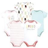 Touched by Nature Unisex Baby Organic Cotton Bodysuits, Popsicle, Preemie