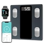 ZZR SEVEN Scale for Body Weight, Weight Scale, Bathroom Scale, Body Fat Scale, Smart Scale, Body Composition Analyzer, BMI Scale, Health Monitor Sync Apps 400lbs (Black 263)