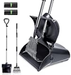 WOMRICH Heavy Duty Pooper Scooper Swivel Bin & Rake Kit with 30 Waste Bags, 36