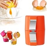 Egg Shell Opener, 2025 New Egg Cracker Tool for Raw Eggs, Handheld Eggs Breaker Multifunctional Egg Cutter Egg Cracker and Separator for Cooking Camping Kitchen Gadgets (Orange)