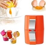 Egg Shell Opener, 2025 New Egg Cracker Tool for Raw Eggs, Handheld Eggs Breaker Multifunctional Egg Cutter Egg Cracker and Separator for Cooking Camping Kitchen Gadgets (Orange)