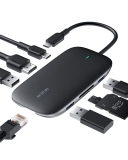 HOYOKI USB C Hub HDMI, 8 in 1 USB-C Hub with Ethernet, 100W PD Charger, USB C Multiport Adapter with 4K HDMI, SD/TF USB 3.0 for MacBook Pro/Air, Chromebook Pixel HP XPS and More Type C Devices