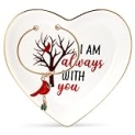 Cardinal Heart-shaped Jewelry Dish Christmas Bracelet Ceramic Ring Dish Red Bird Bangle Trinket Tray Jewelry Holder I Am Always with You Memorial Sympathy Gift for Mom Grandma Bird Lover @ $14.39