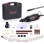 GOXAWEE Rotary Tool Kit with MultiPro Keyless Chuck and Flex Shaft -140pcs Accessories Variable Speed Electric Drill Set for Handmade Crafting Projects and DIY Creations @ $19.99