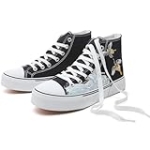 hash bubbie Unisex Fashion High top Sneakers Womens Classic High Tops Canvas Shoes Casual Tennis Shoes for Men(Black Crane,US9W/US7M) @ $12.99