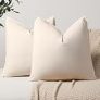 Cotton Throw Pillow Covers 18×18 Set of 2 Beige Neutral Couch Pillow Covers with Flange Natural Cozy Square Decorative Pillow Covers for Sofa Bed Living Room Farmhouse Home Decor @ $3