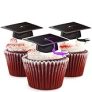 48Pcs Graduation Cap Cupcake Toppers, Grad Cap Cake Toppers, Class of 2024 Graduation Cupcake Toppers, Black and Purple Tassle @ $3.49