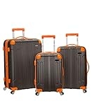 Rockland London Hardside Spinner Wheel Luggage, Grey, 28-24-20-Inch @ $76.57