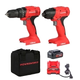 Powerworks 20V Cordless Drill Impact Driver Combo kit @ $54.99