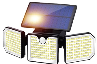 Solar Security Lights Outdoor,FULLBRIGHT Solar Motion Sensor Lights,3 Heads Security LED,230LED Solar Powered Flood Light,IP65 Waterproof Wall Lights for Yard Porch Patio Yard Garage Garden