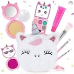 PERRYHOME Cute Kids Makeup Set Unicorn Washable Makeup Kit for Girls 3-12 with Mini Coin Purse – Real Cosmetic Non-Toxic Toddler Makeup Kit-Unicorn Toys for Girl – Birthday Unicorn Gift（White） @ $6.49