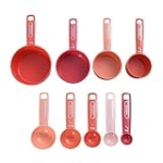 Farberware Measuring Cups and Spoons Set (9-Piece, Coral Ombre) @ $4.99