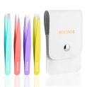 SUCOOR Tweezers Set – 4Pcs Professional Stainless Steel Tweezers @ $4.50