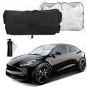 Moyidea Windshield Sun Shade for Car Window Shades Especially for Tesla Model 3/Y Foldable Umbrella Reflective Sunshade for Car Front Window Blocks UV Rays & Heat Keep Car Cool @ $9.59