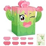 Mulbozy Valentines DIY Card Box with 50 Valentines Greeting Cards, Valentine’s Day Cactus Collection Box for School Classroom Boys Girls Gifts Exchange, Valentines Party Favor