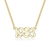 IEFSHINY Birth Year Necklace for Women, Gold 1983 Necklace Old English Birth Year Number Pendant Necklace Mom Necklace Gifts Birthday Gifts @ $4.99